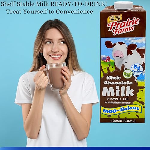 Vista 5 de Leche de chocolate, leche entera, estable en caja, leche ultra pasteurizada UHT en caja, leche blanca con vitamina D, conservantes y sin hormonas