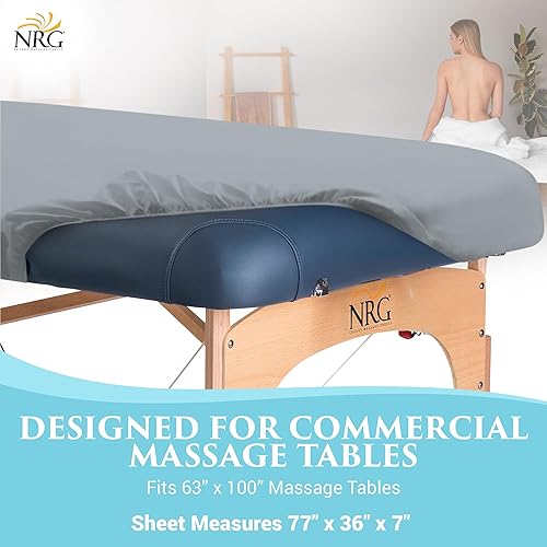 Miniatura 6 de NRG Ocean - Sábanas de franela de lujo para mesa de masaje de 100 % algodón cepillado - Sábanas de peso medio - 200 hilos - Elástico ajustable para