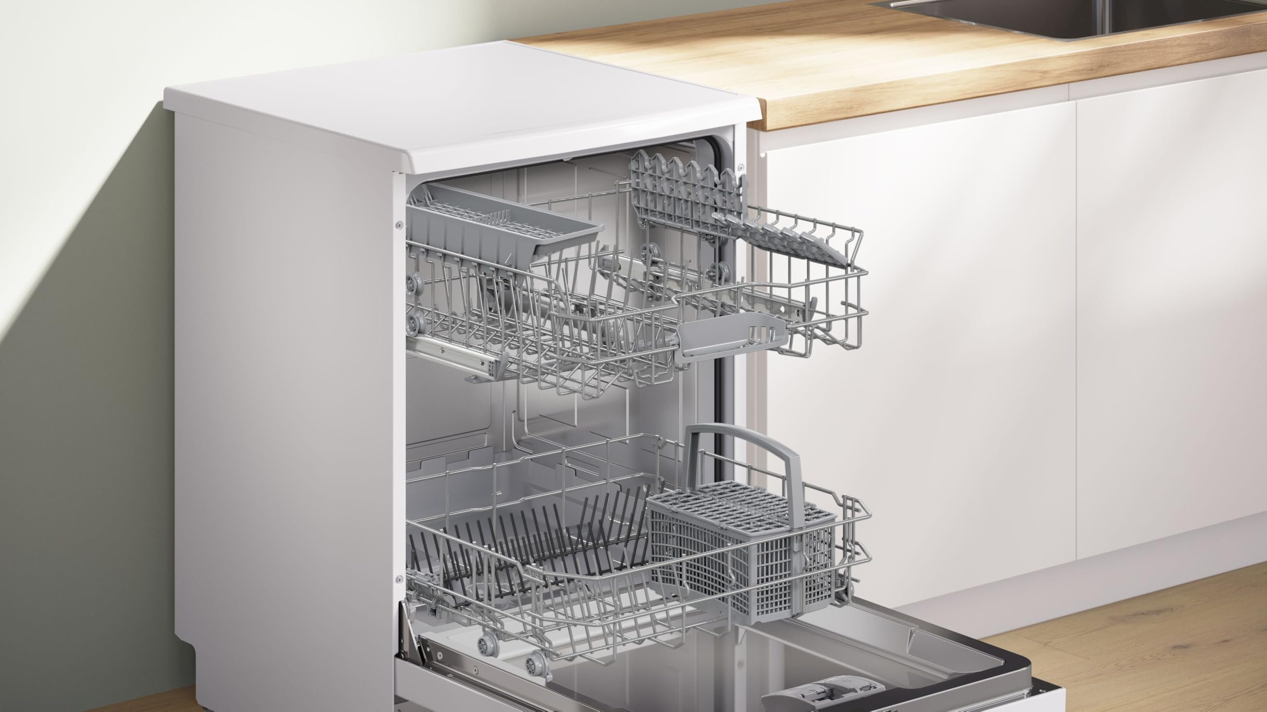 Bosch SMS2HTW02E, Série 2, Lave-vaisselle 60 cm, Pose libre, Blanc
