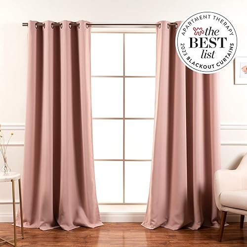 Miniatura 2 de Best Home Fashion Cortinas opacas con aislamiento térmico de alta calidad para dormitorio, ojales en la parte superior de bronce antiguo, 52