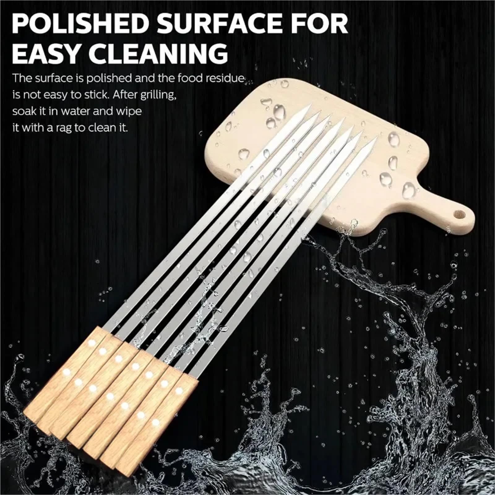 Grill zubehör 21 Zoll langer, flacher Grillspieß aus Edelstahl 340 for professionelle Grillspieße(12pcs kabob skewers)