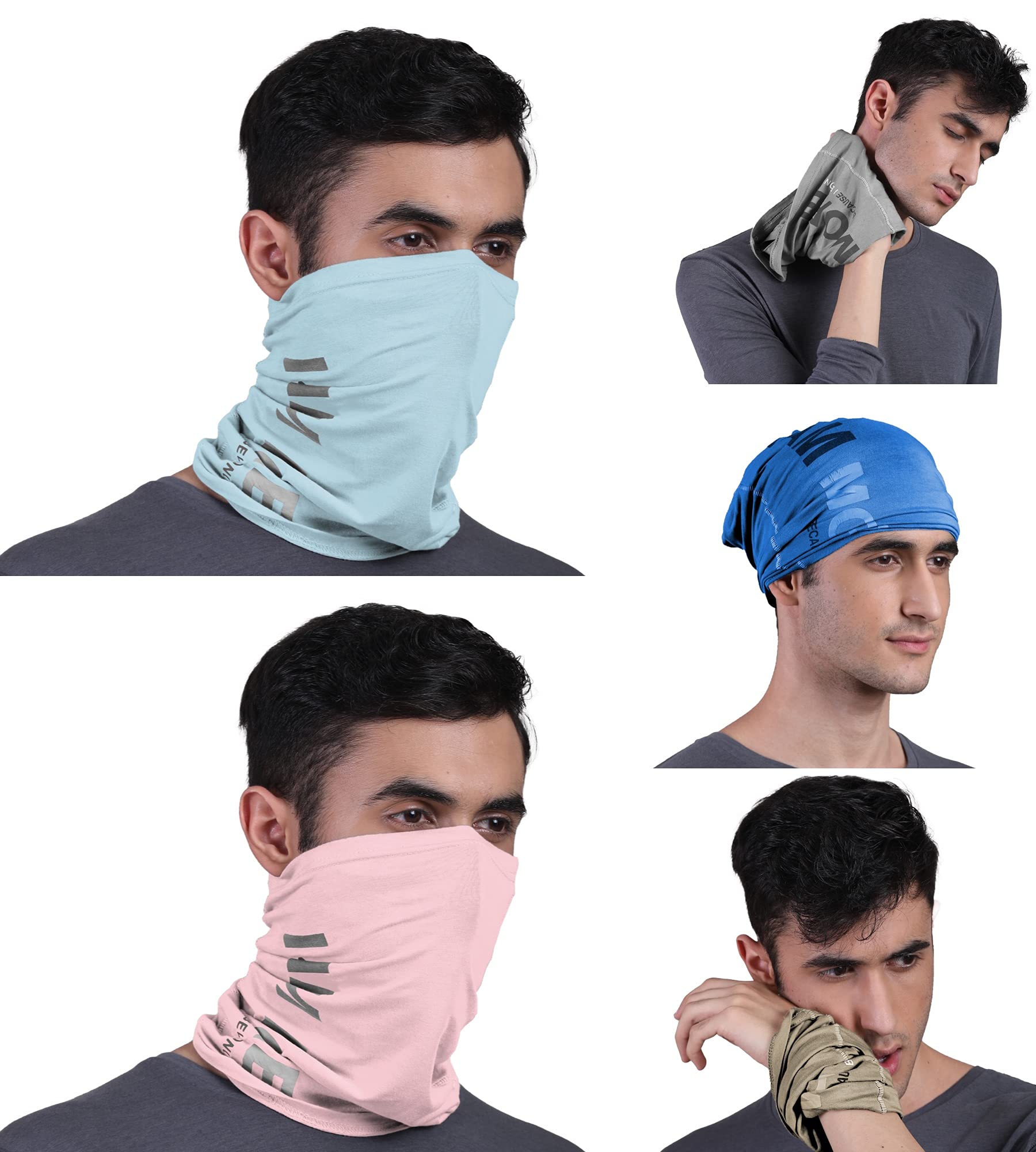 FREECULTR Unisex Bamboo Bandana, Anti Microbial Super Soft & Comfort Fit, Breathable Multipurpose Headband - Printed Pack of 5-Beach Sand,Chalk Blue,Charcoal,Pastle Peach,Pilot Blue (B09D8MKH2Q) Amazon Price History, Amazon Price Tracker