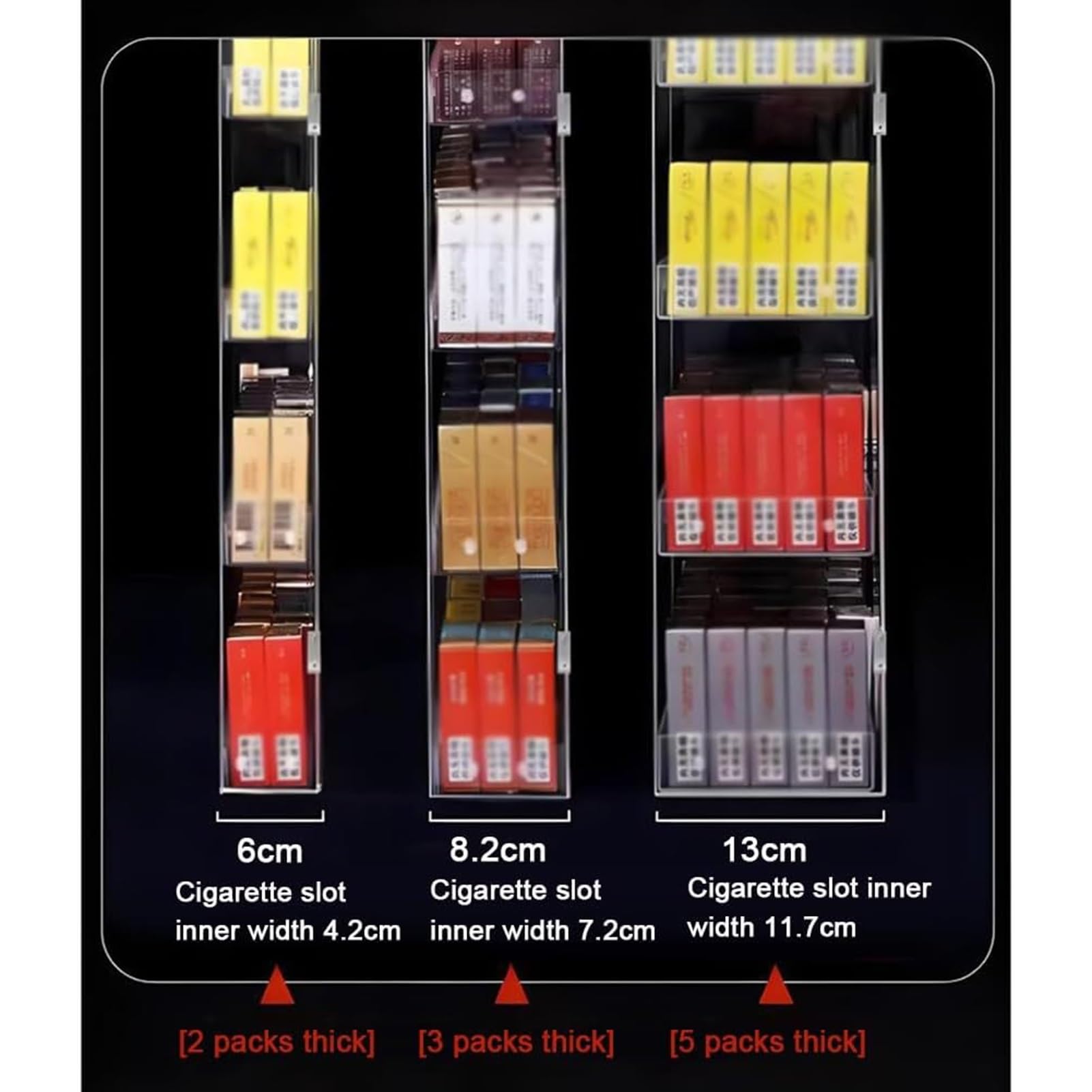 Espositore per sigarette in acrilico - Vetrina trasparente da banco per negozi al dettaglio e negozi di sigarette elettroniche, vetrina commerciale per chip (50x6x64 cm) - Resistente ed elegante
