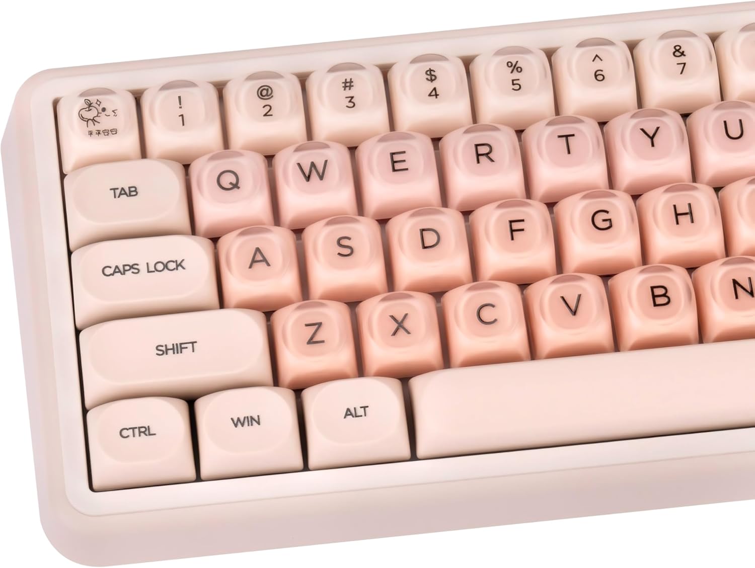 MOA Profile PBT Keycaps, Jelly Keycap Foundation 136 Keys Cute Pink Custom Keycaps for US Layout Cherry Gateron MX Swithes Mechanical Keyboards
