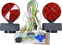 Eagle King 12V LED Magnetic Trailer Towing Lights Kit HTLLM-008 - 24 LEDs Stop Tail Turn, DOT Approved, 20ft Harness, 4-Pin Plug