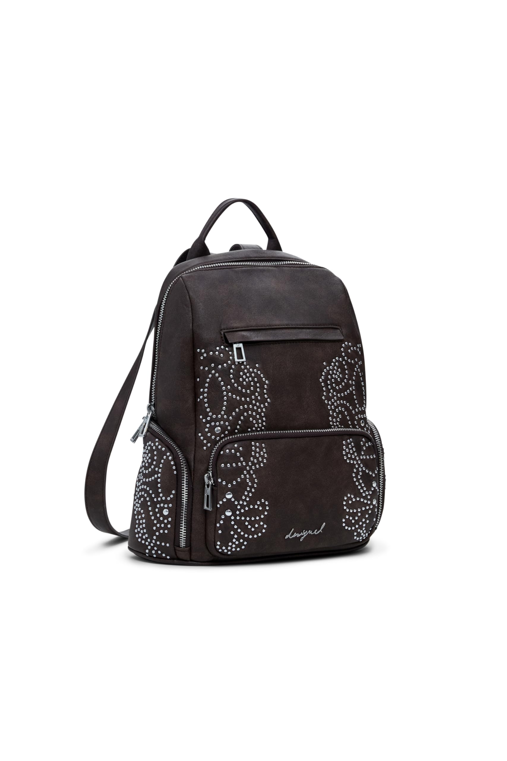Desigual leisure backpack Chester Poker Face Mini Backpack Chocolate dark brown