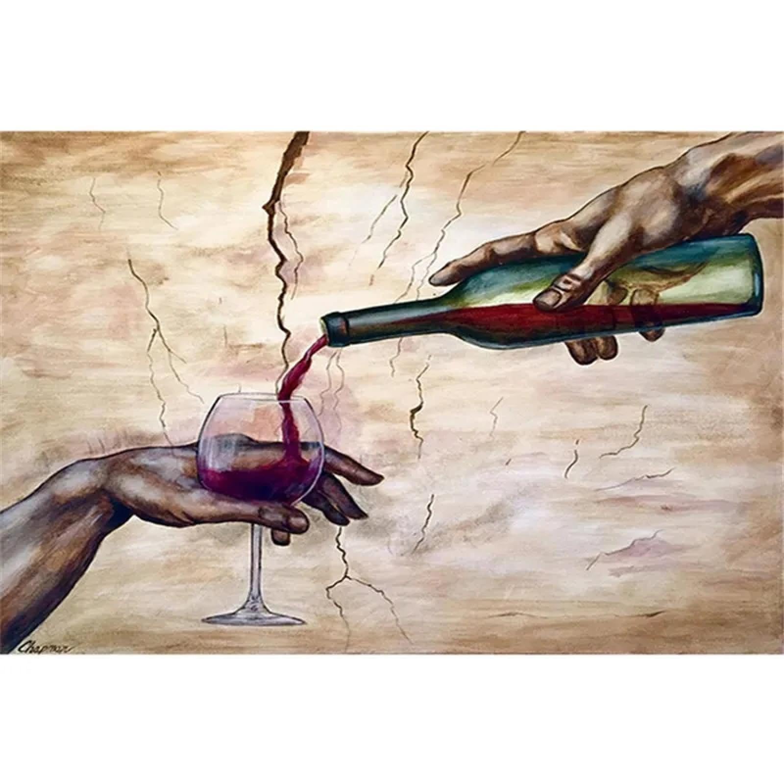 BIEMBI Handed and Pour Red Wine Glass carteles e impresiones arte de pared abstracto moderno pinturas en lienzo cuadros modulares decoración interior 70X100cm marco interno