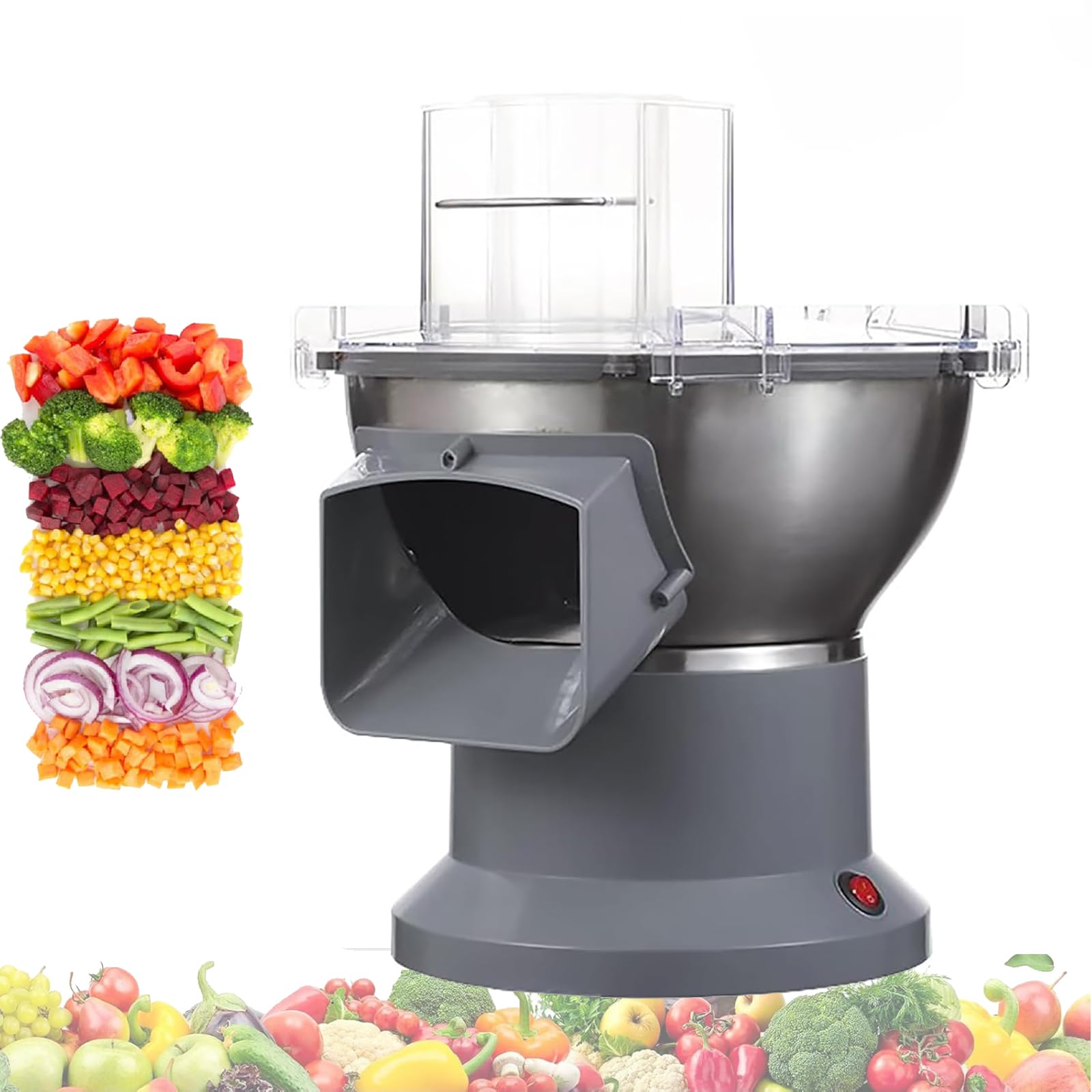 Dicador eléctrico automático de alimentos con cuchillas, picador de verduras resistente para zanahoria, patata, cebolla, uso comercial y doméstico