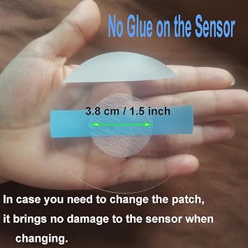 Sensor Covers for Libre 2/3, Libre 2/3 Sensor Covers Waterproof-50Pack CGM Adhesive Patches, Transparent CGM Overpatch Tape Lasting to 10+Days-Without Hole, Long Fixation for Your Sensor-CUKICUKIGO