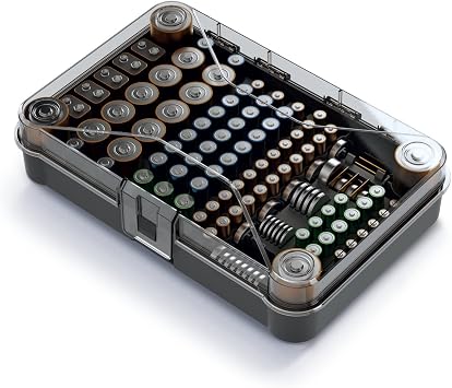 Kistenberg Battery Box KBB03 Battery Organizer - 115 Slots for Batteries, 295 mm x 195 mm x 70 mm
