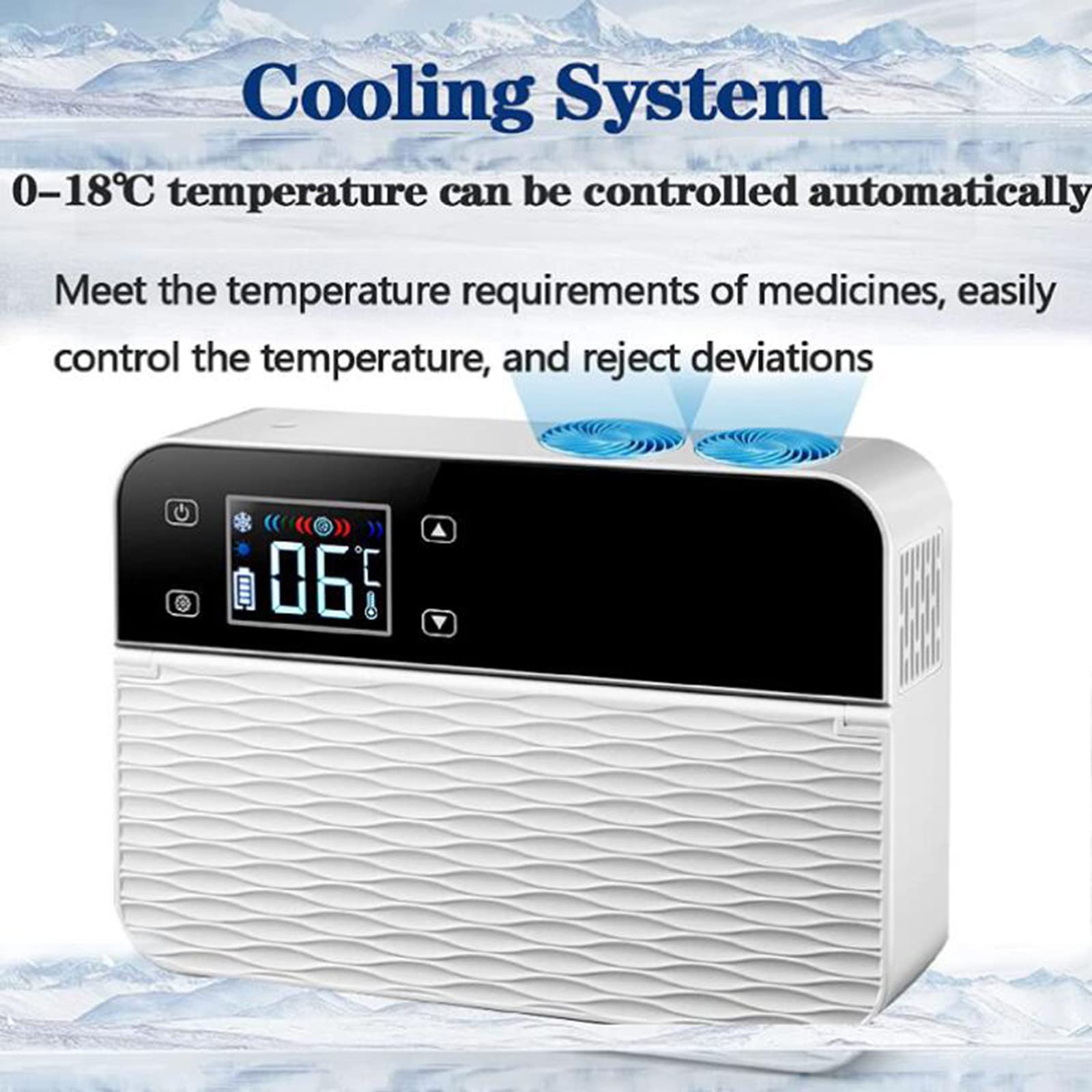 Refrigerador De Coche Portátil Con Caja Plana Refrigerada Por Insulina, Mini Nevera Portátil Para Medicinas, Pequeña Nevera Recargable, Para Viajes, Nevera Portátil, Avión, Coche, Familia,1battery