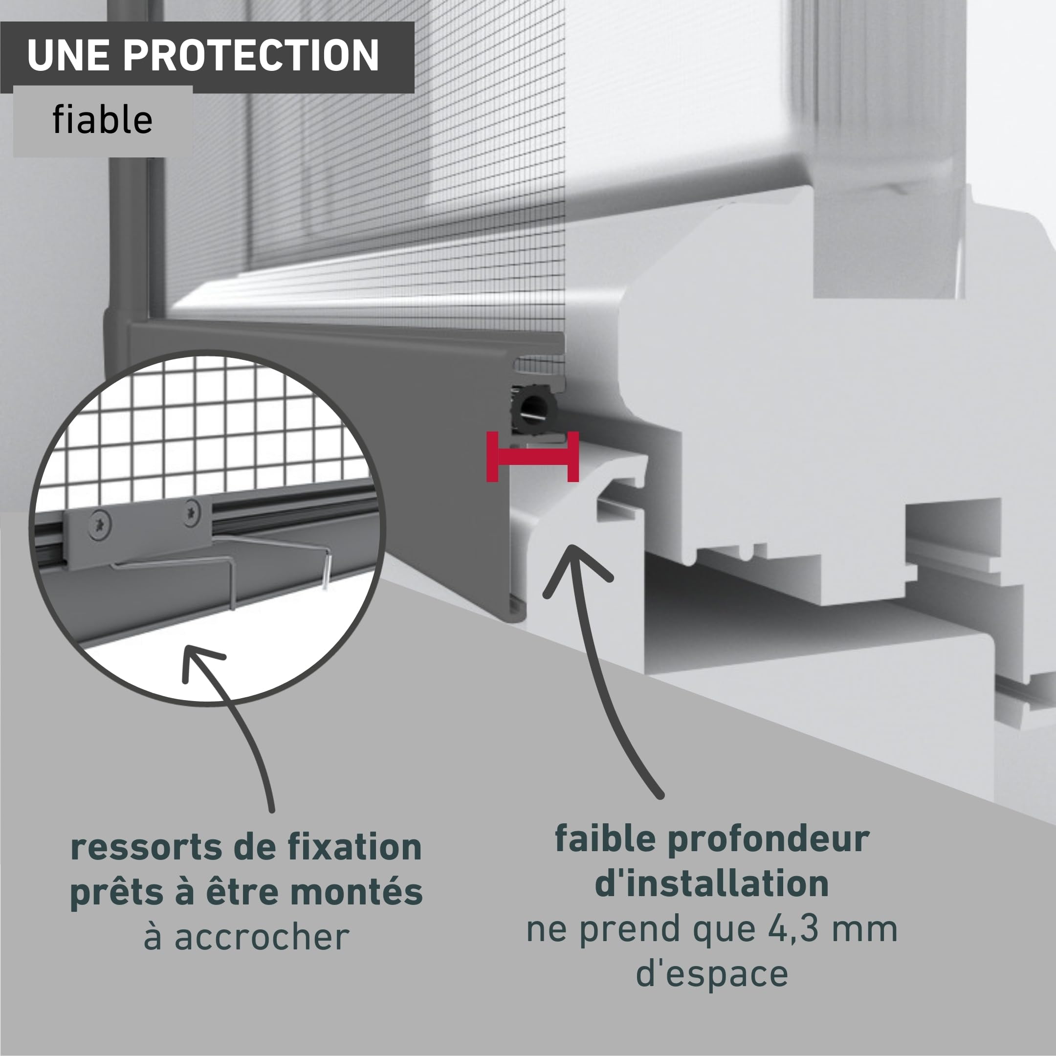 Windhager 03967 Moustiquaire cadre en aluminium pour fenêtre Ultra Flat, kit de montage soi-même, 100 x 120 cm, anthracite, 03967