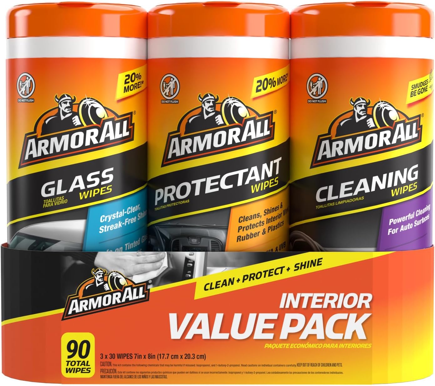 Armor All Glass and Cleaning Wipes 3 Pack