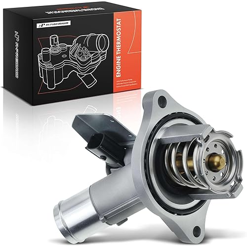 A-Premium Engine Coolant Thermostat Housing Assembly with Gasket Compatible with Chevrolet Malibu Colorado Cadillac ATS GMC Canyon Buick LaCrosse 2.5L