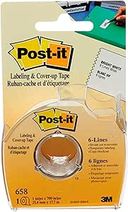 Post-it Labeling &amp; Cover-Up Tape, 1 Roll, 1 in x 700 in (658)
