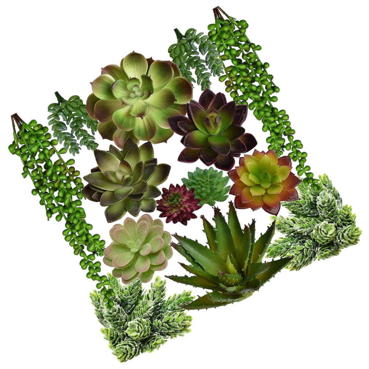 Abaodam 14pièces Plantes Grasses Artificielles Faux Succulents Déco Intérieur Extérieur Plusieurs Styles