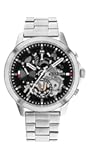 Men's Dressy Watch – Quartz Multifunction, Stainless Steel Case, Skeleton Dial, Link Bracelet – Gift for Him