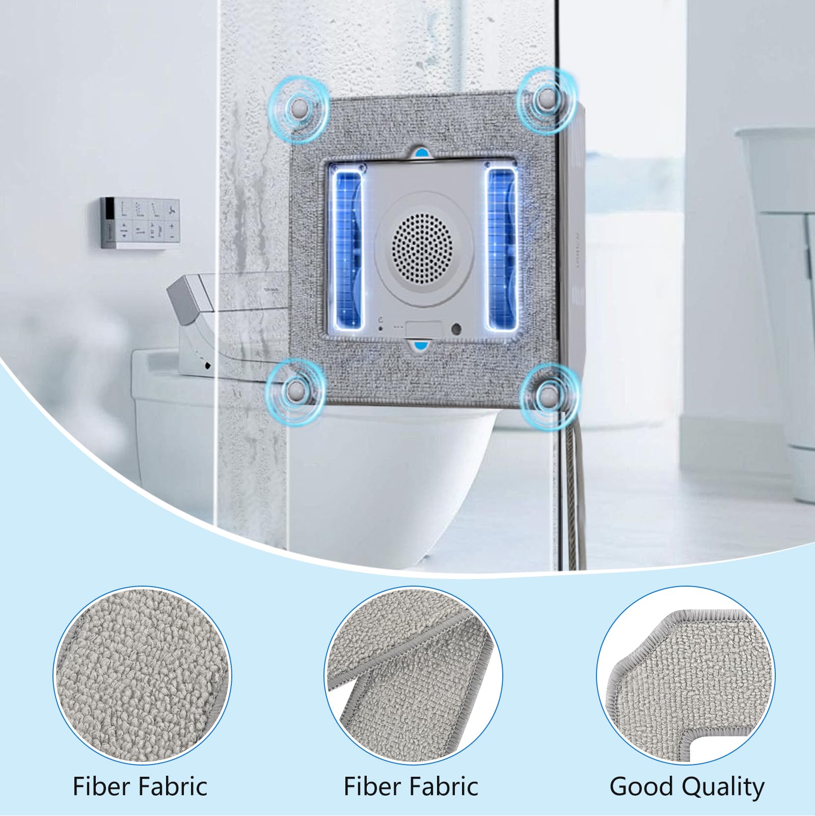 10 Chiffons Lavables Pour Robot Lave-vitres ECOVACS Winbot Mini | Microfibre Haute Densité | Compatible W-CC02-0012 - 5