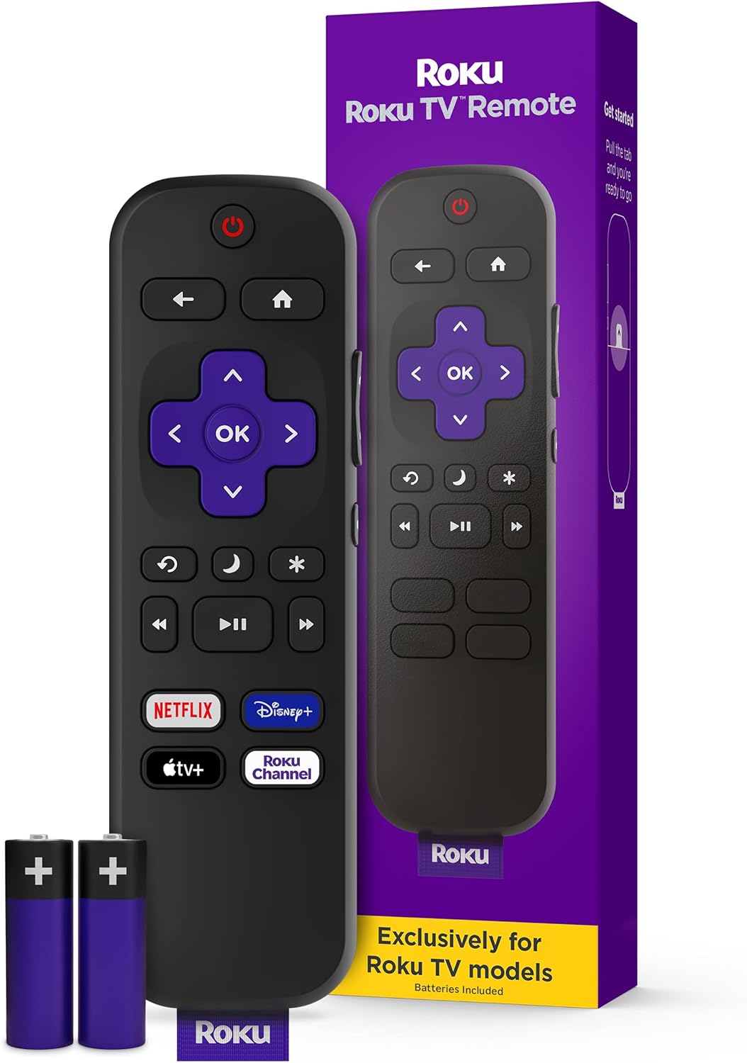 Roku TV Remote Control (Official Manufacturer Product) - Simple Setup, & Pre-Set App Shortcuts - Replacement Remote Compatible with RokuTV Models ONLY (Not Roku Players) - $9.99