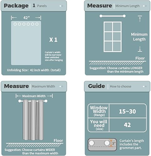 Miniatura 7 de BGment Cortina opaca negra de 63 pulgadas de largo, aislamiento térmico para oscurecer la habitación, cortina individual para sala de