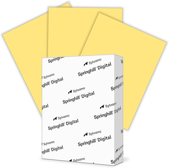 Springhill 8.5” x 11” Buff Yellow Colored Cardstock Paper, 110lb, 199gsm, 250