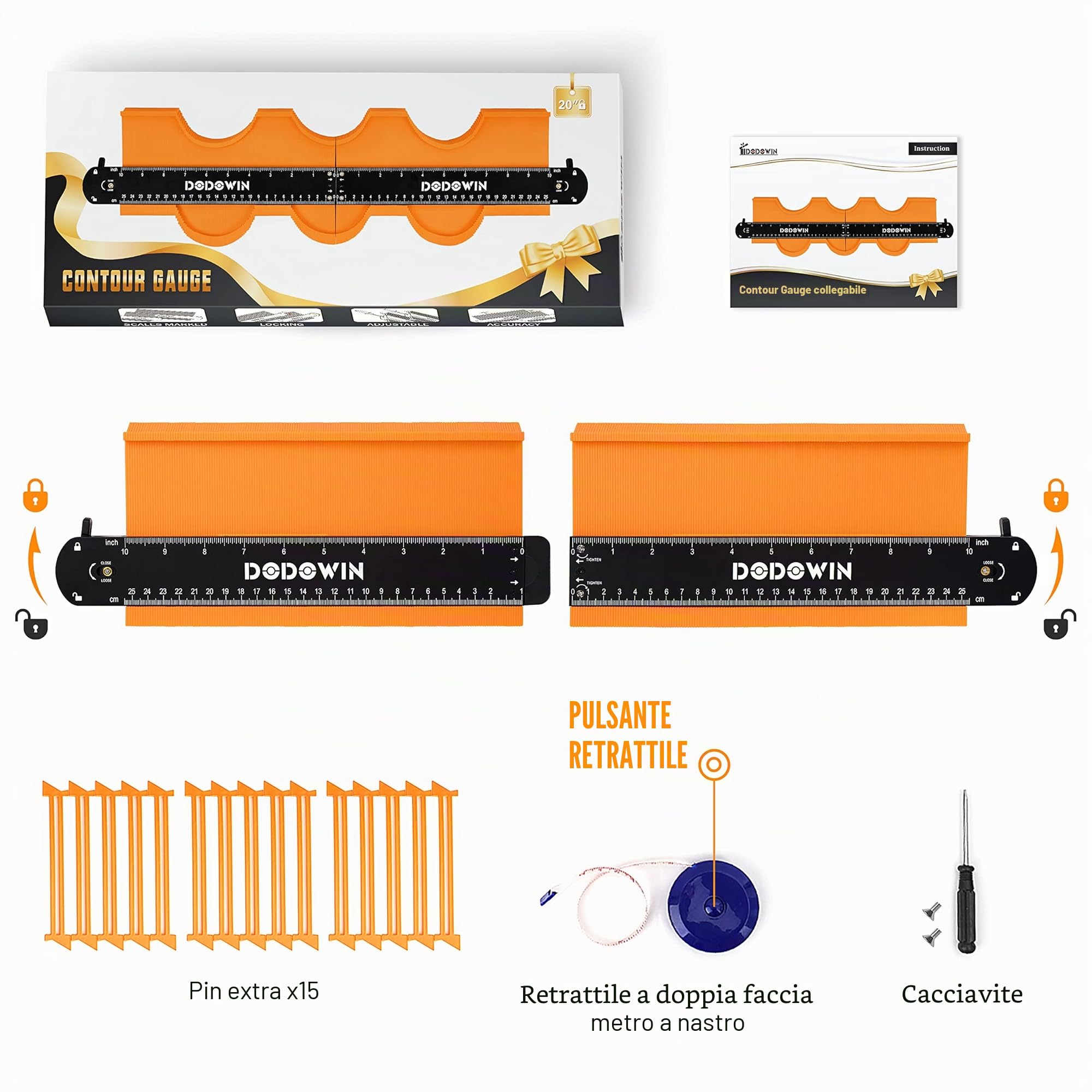 DODOWIN Collegabile Replicatore di Contorno 50cm, Regalo Festa del Papà Originali, Calendario Avvento 2025 Homme, Fai Da Te Attrezzi Falegnameria, Sagomatore, Regali di Natale Uomo Papà Compleanno