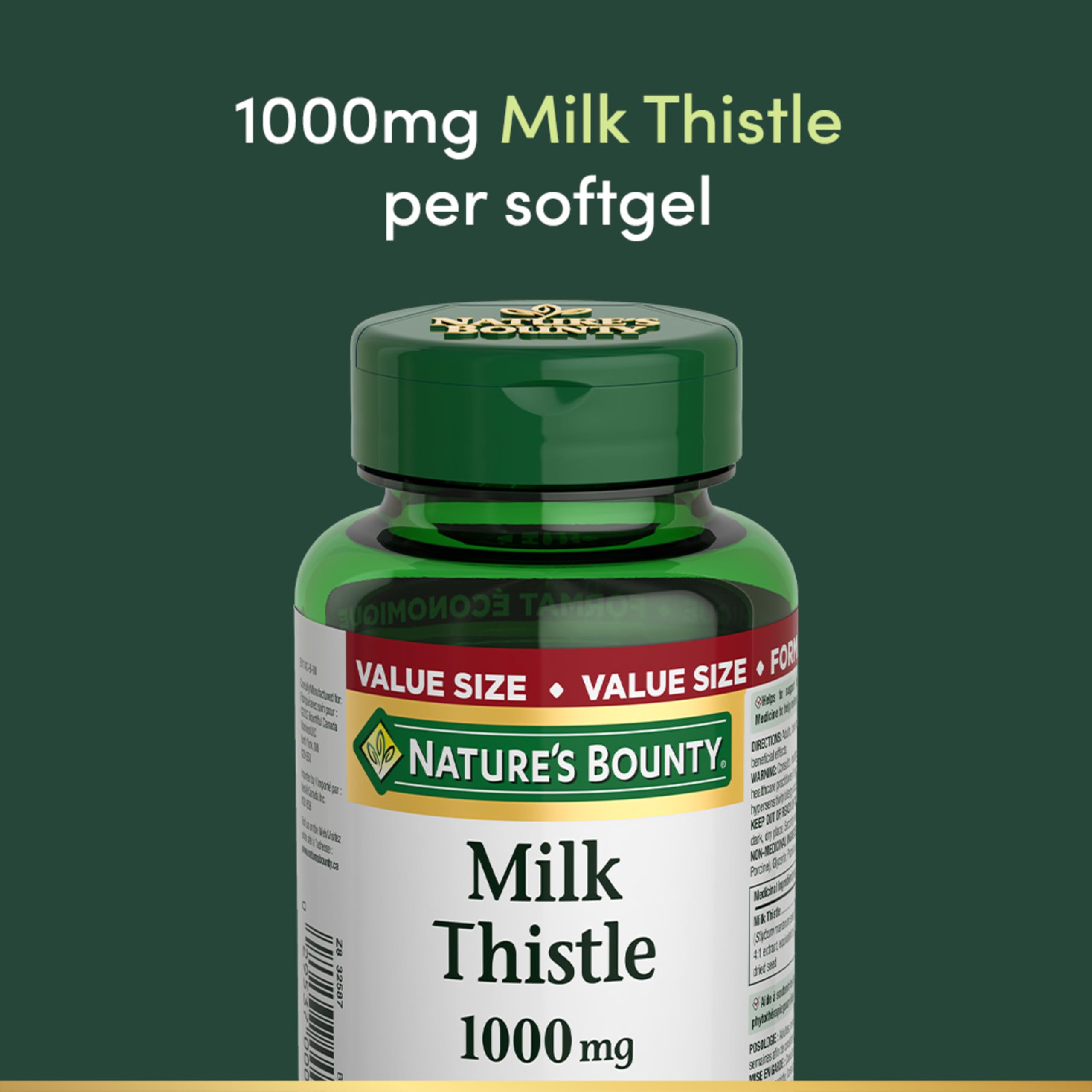 Nature's Bounty Milk Thistle Value Size, 200 Softgels — Amazon image 7