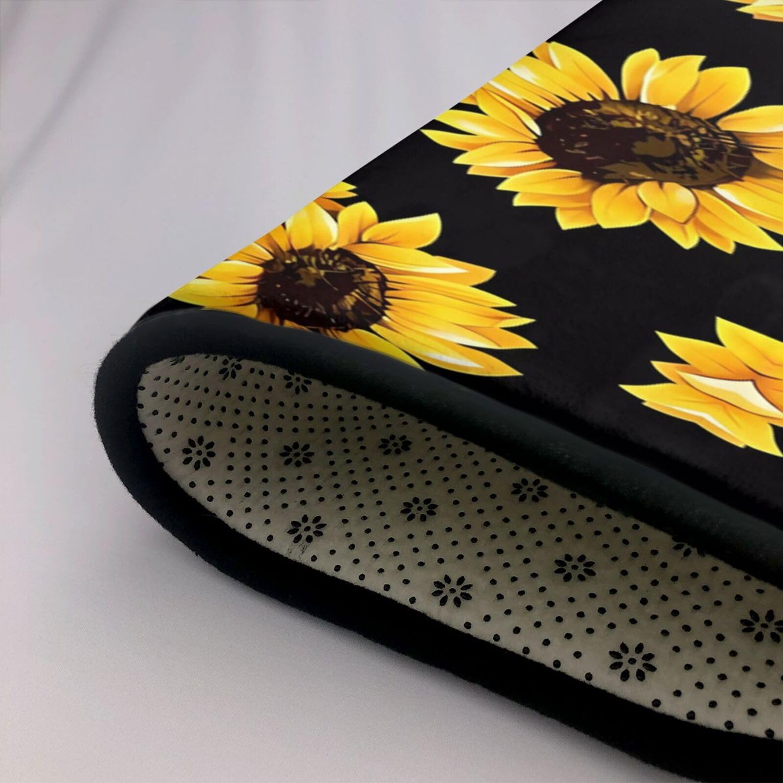 Tapis antidérapant en fausse fourrure avec imprimé tournesol 203,2 x 147,3 cm – Couvre-lit confortable pour salon, chambre, bureau et plus encore
