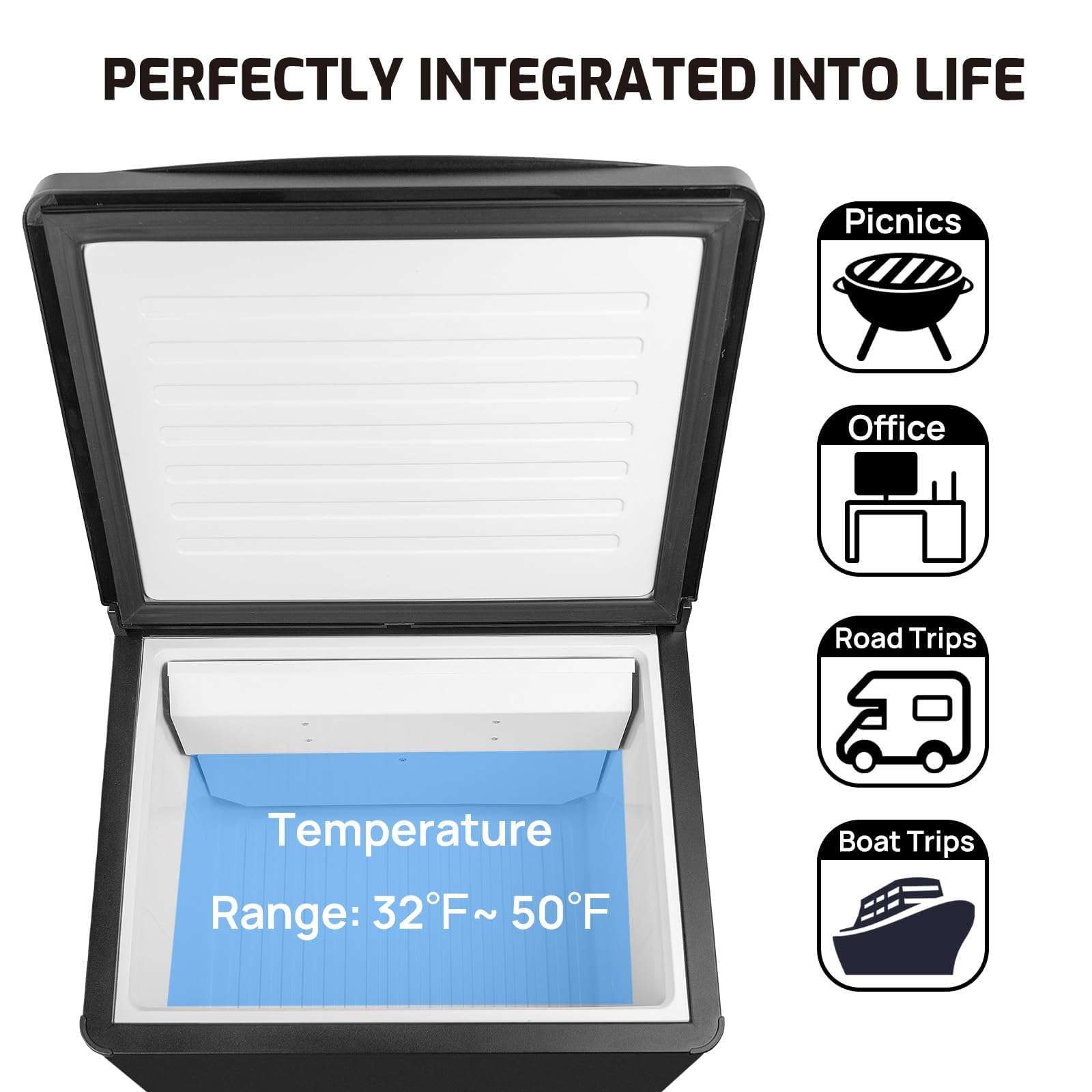 Propane Refrigerator 1.6 Cu.Ft, Top Open RV Refrigerator 3 Way Lpg/110v/12v, 12 Volt Refrigerator For Gas Refrigerators Off Grid Freezerless, RV Fridge Small, For Camper, Semi Truck Use on Fridge.com - View 4