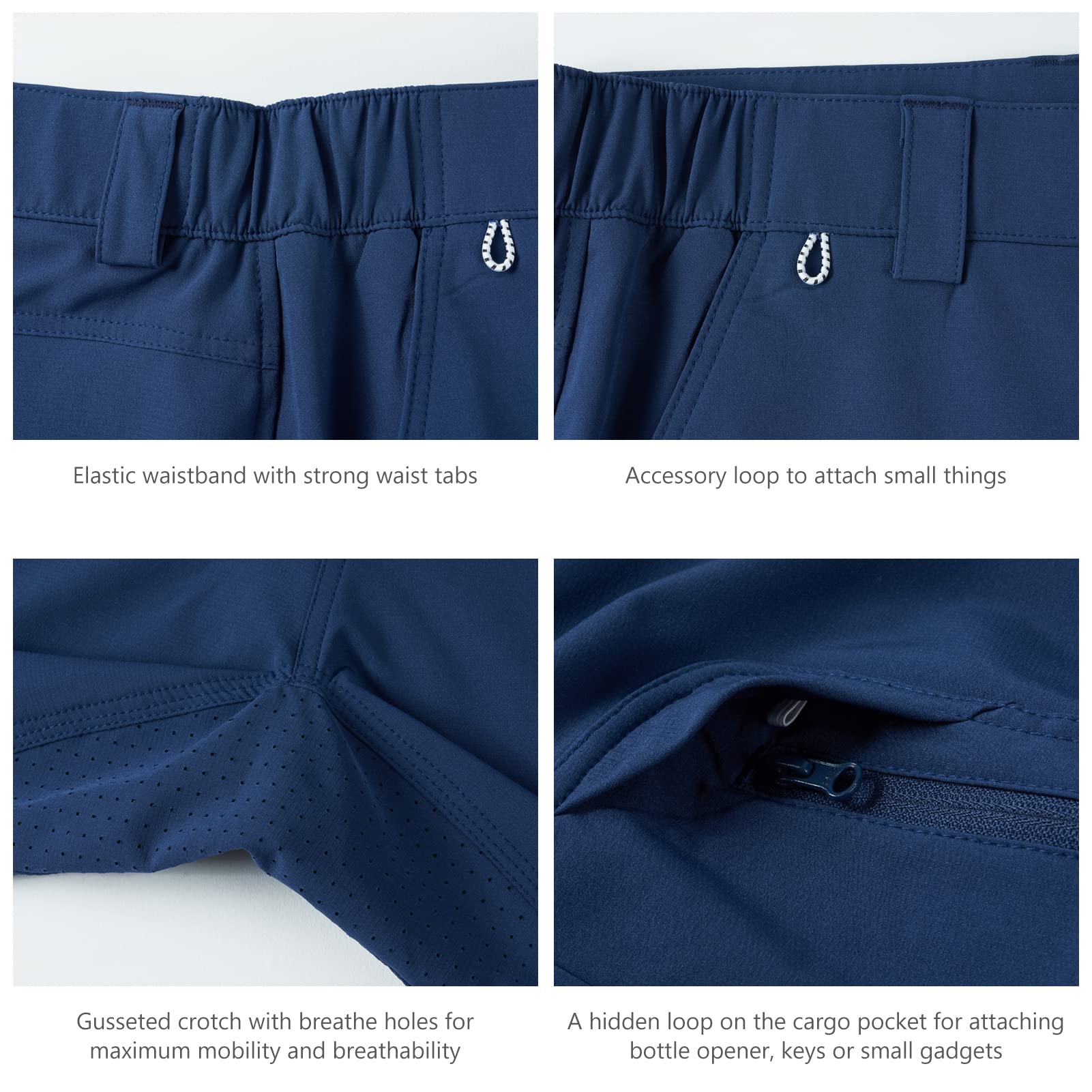 Bassdash FP01M Pantalones Cortos de Pesca para Hombre UPF 50+ Resistente al Agua Secado rápido
