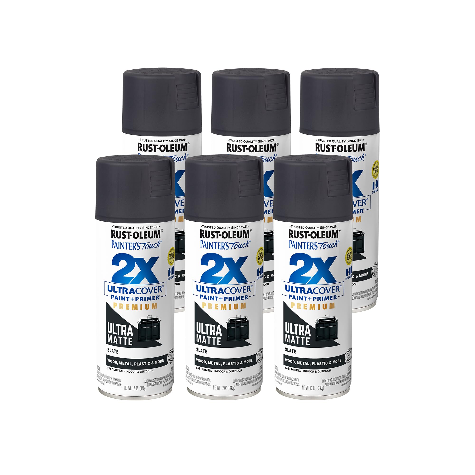 Rust-Oleum Painter's Touch 2X Ultra Cover Spray Paint, Ultra Matte Slate
