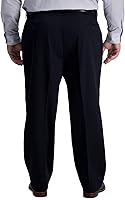 Vista 3 de Haggar Men's Iron Free Premium Khaki Classic Fit Flat Front Expandable Waist Casual Pant (Regular and Big & Tall Sizes)