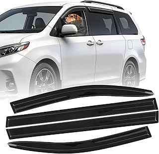 Window Rain Guards Shield for 2011-2020 Toyota Sienna Accessories Out-Channel Window Visor Shades Wind Deflectors(for 11-20)