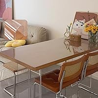 Vista 55 de Protector de mesa de comedor de PVC, mantel transparente lavable, protector de mesa, lona de vinilo, 52 tamaños, 0.039 pulgadas de grosor