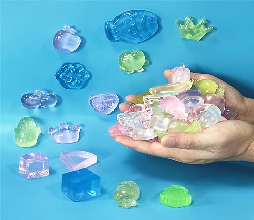 Paquete de 48 juguetes esponjosos Mochi de la serie de cristal, cumpleaños, recuerdos de fiesta, premios de aula, rellenos de bolsas de golosinas