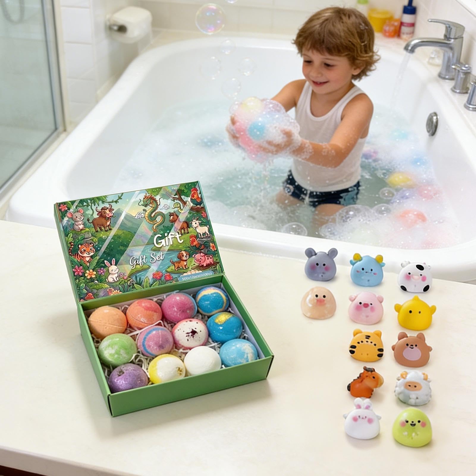 Bagnoschiuma 12 Pezzi Detergente Profumato | Schiuma da Bagno con Animali per Donna, Uomo, Ragazze, Giovani, Nonna, Famiglia, Casa, Viaggio