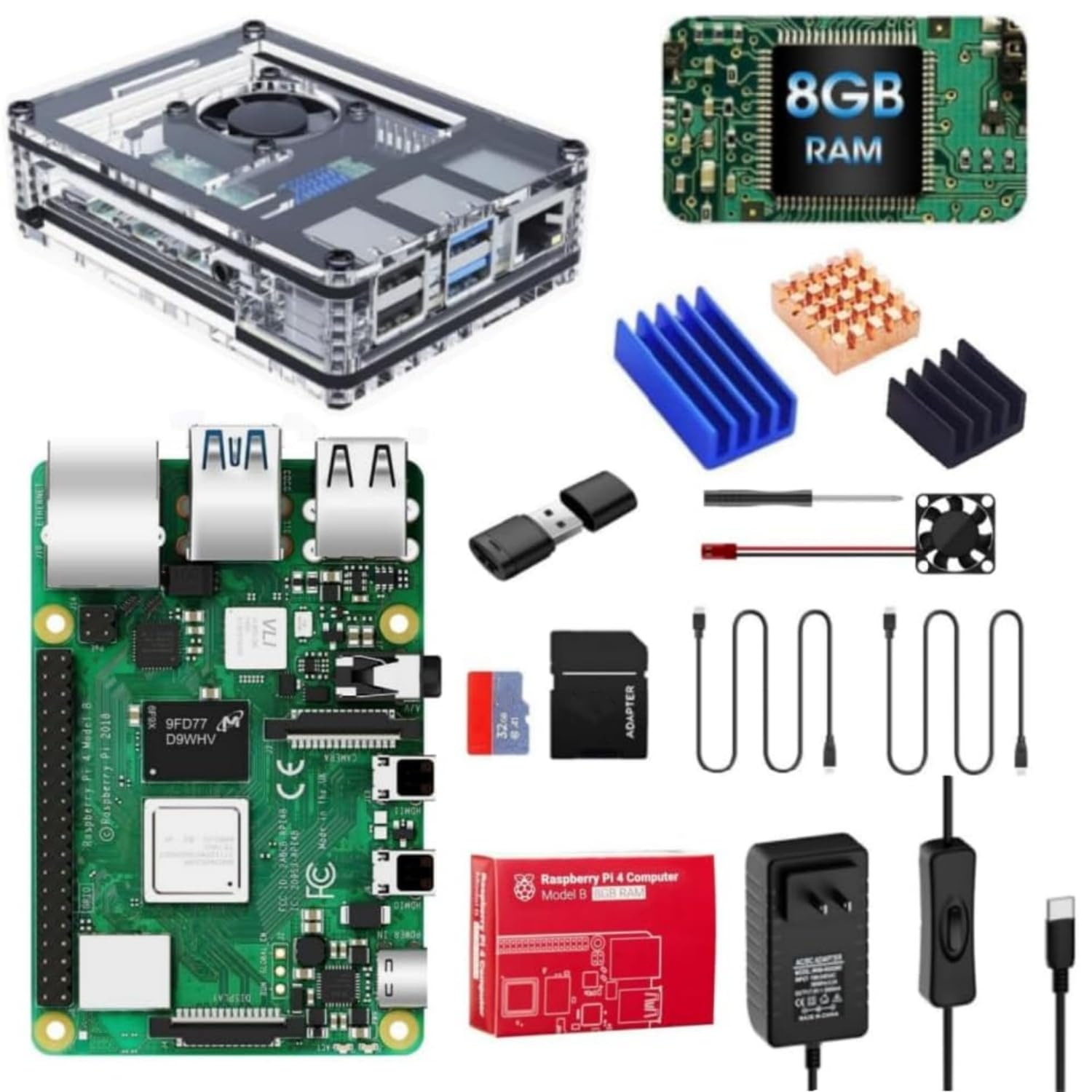 Vemico Raspberry Pi 4 8GB Raspberry Pi 4 8GB Model B Starter Kit