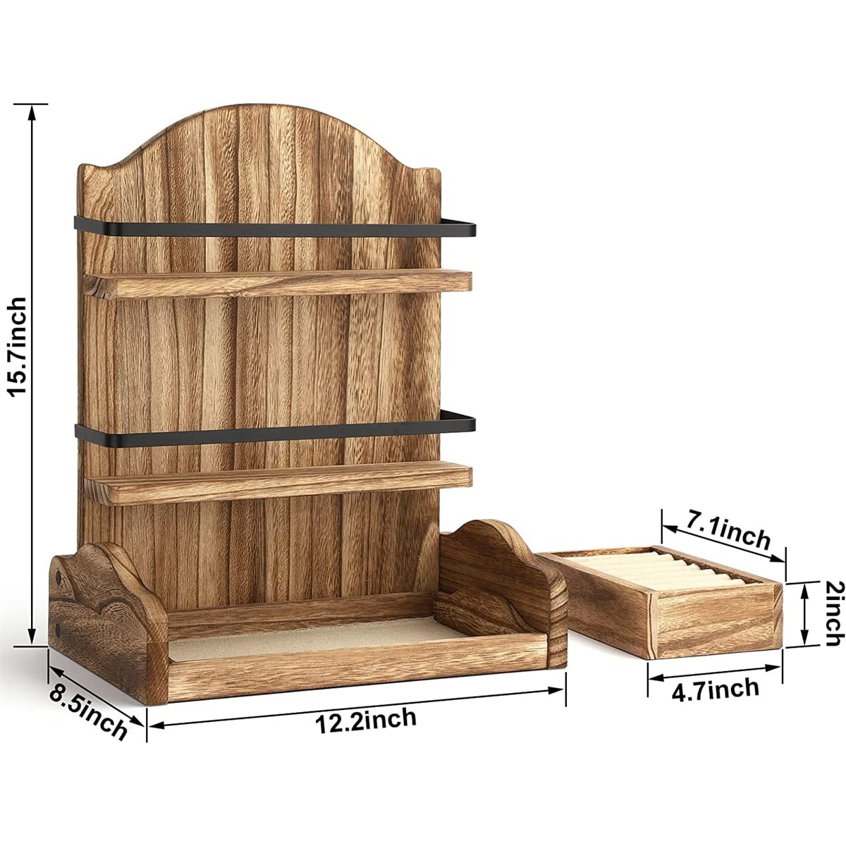 Organizzatore per Trucchi,Organizzatori per la Cura della Pelle in Vero Legno Vetrine per Cosmetici con Porta pennelli per Trucco,Organizzatore per Cosmetici per la Cura della Pelle Cosmetici Smal