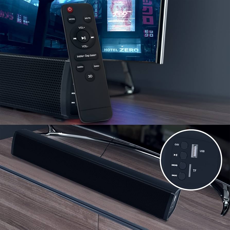 テレビスピーカー サウンドバー Bluetooth サブウーファー リモコン 6 サウンドバー 200W 幅90cm ワイヤレスサブウーファー付き 2.1ch