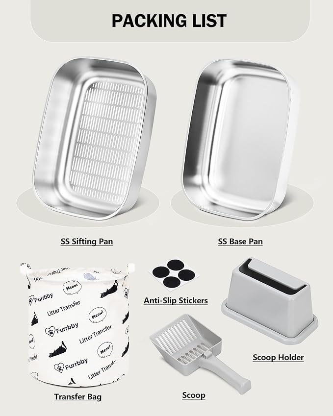 Caja sanitaria de acero inoxidable para gatos grandes miniatura 7