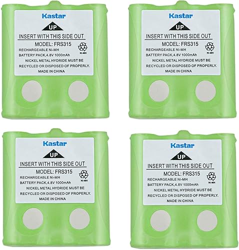 Kastar 4-Pack Two-Way Radio Battery 4.8V 1000mAh Replacement for Cobra FRS310W FRS315 FRS70 FRS80 FRS85 GA-CM GA-CR GA-CT GP35AAAK4BX IXNN4002A