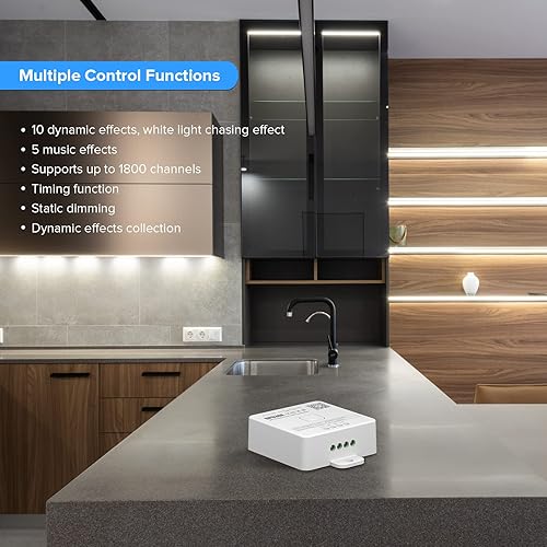 Miniatura 8 de SEZO SP637E CCT Música Bluetooth SPI LED Controlador Dinámico Efecto de Luz Blanca para FCOB CCT IC LED Strip Trabajo con RC2 Panel TáctilRB2 RF