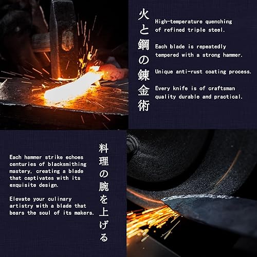 Miniatura 8 de BolittaAid Cuchillo de chef japonés de Damasco, cuchillo de cocina profesional de 67 capas, cuchillo de chef de alta clase, cuchillo de cocina de 8