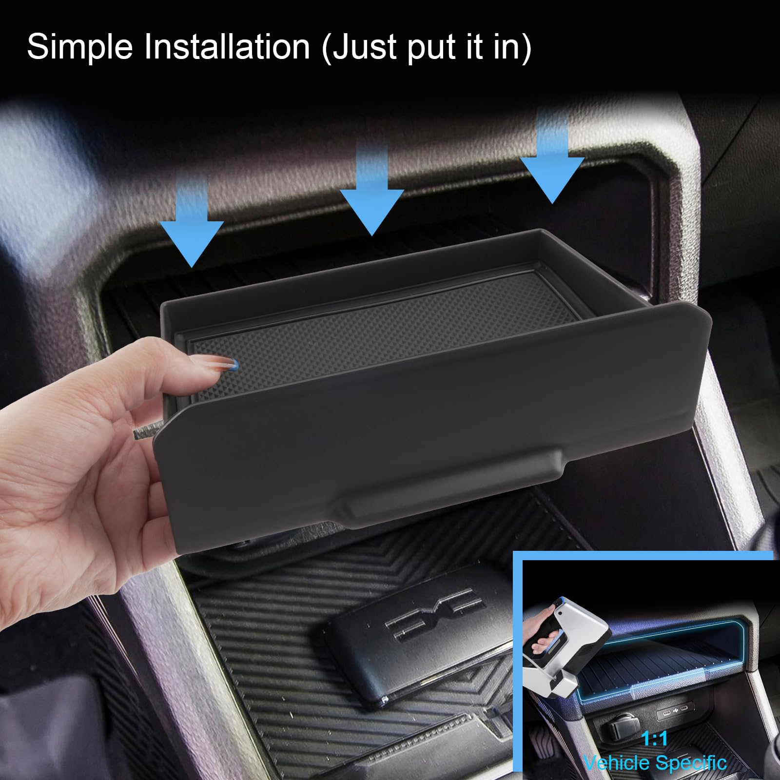 Vano Portaoggetti per Console Centrale Compatibile con Dacia Duster 3 2024 2025, Dacia Duster 2024 Organizer Vassoio, Dacia Duster III Accessori Contenitore Cassetto Scorrevole