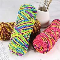 Vista 2 de Hilado de felpilla de terciopelo para manualidades, hilo para tejer a mano, suave, cálido, esponjoso, chal para bricolaje, bufanda, sombrero