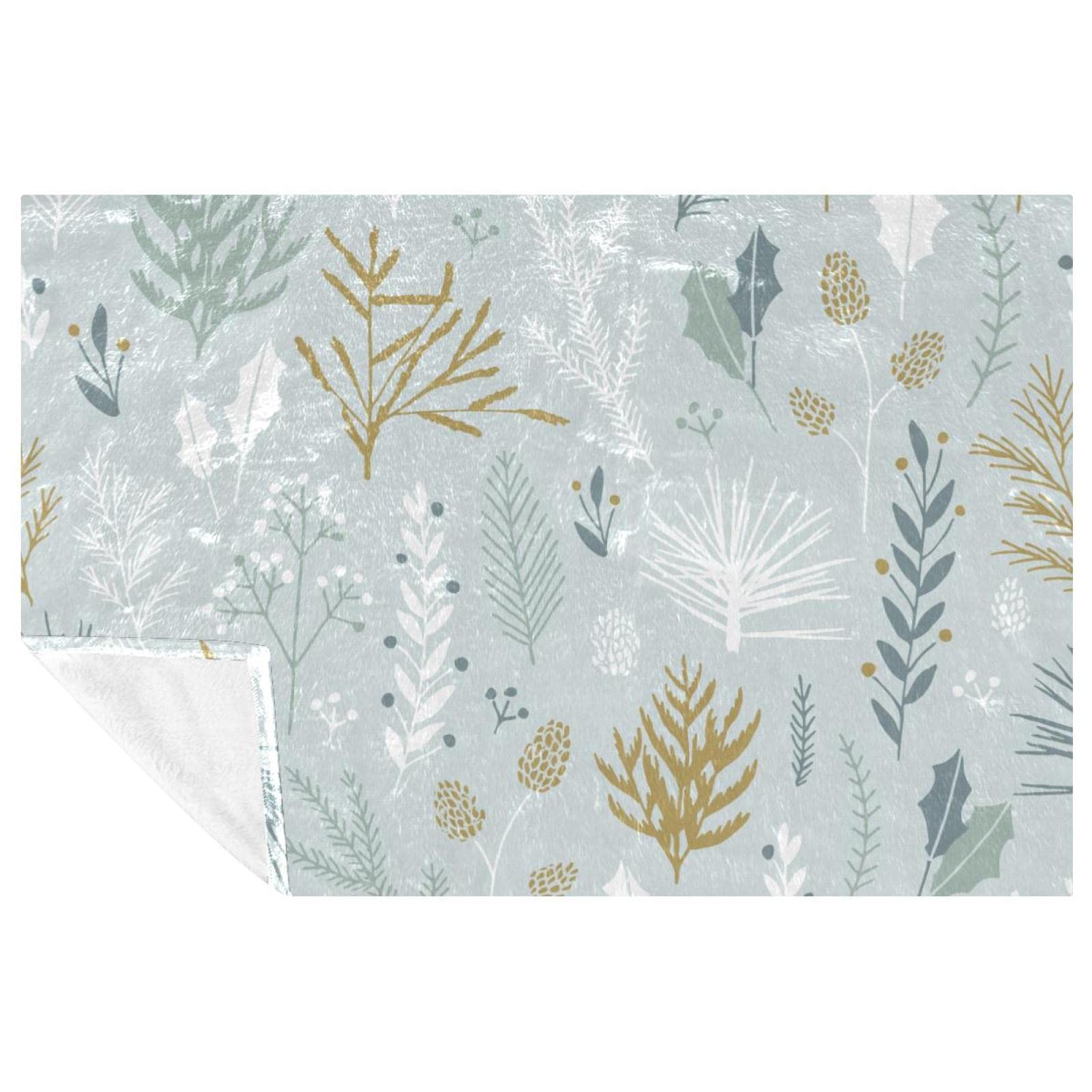 Couverture motif floral dessin main en textile doux haute densité