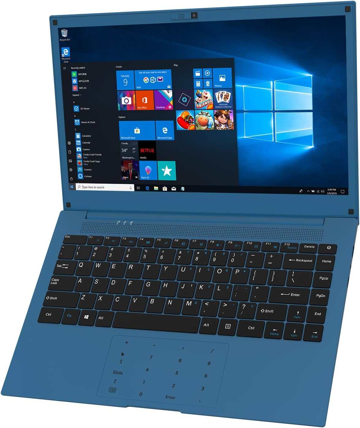 Super Cheap 🛒 VUCATIMES Laptop Computer 14-inch Windows-10 - IPS Full HD Display Intel Quad-Core 6GB RAM 128GB SSD AC WiFi Numeric Keypad Mini HDMI Cobalt Blue (4 Core)