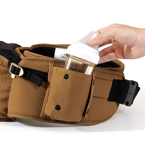 Miniatura 7 de Sunveno Portabebés con asiento de cadera, portabebés ergonómico, soporte frontal para bebé, superficie de asiento antideslizante, cintura ancha y