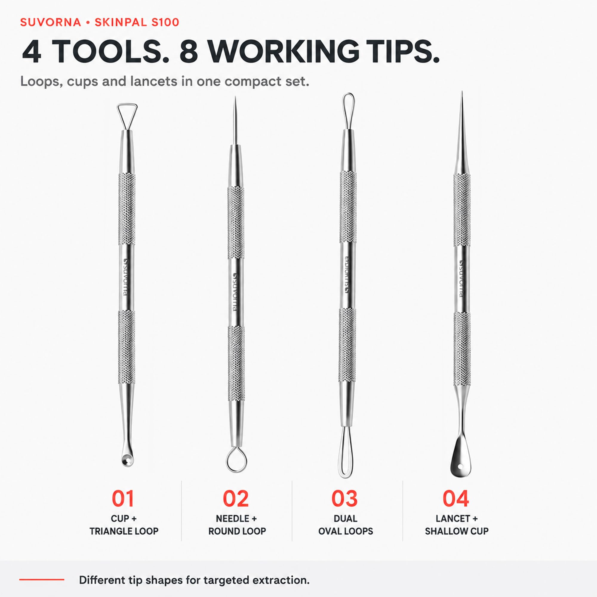 Suvorna Pimple Popper Kit - Acne Extraction Tools -2 Suvorna Pimple Popper Kit - Acne Extraction Tools -2