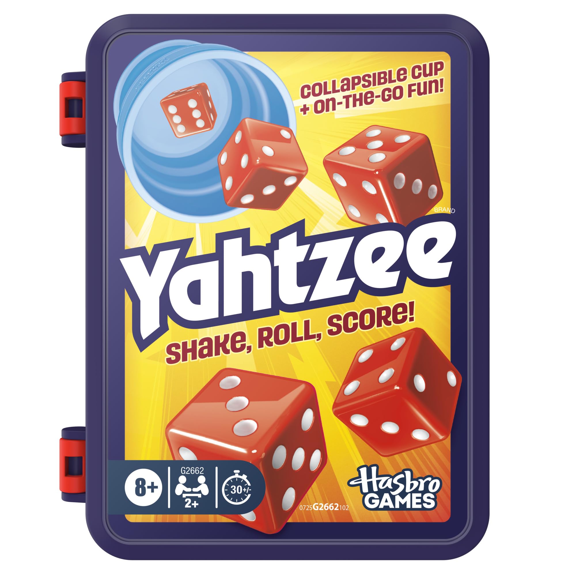 Yahtzee Dice Game | With Collapsible Cup & Storage Case | Fun Family Games for Children, Teens, Adults | 30 Mins | 2 or More Players | Ages 8+ - English Version